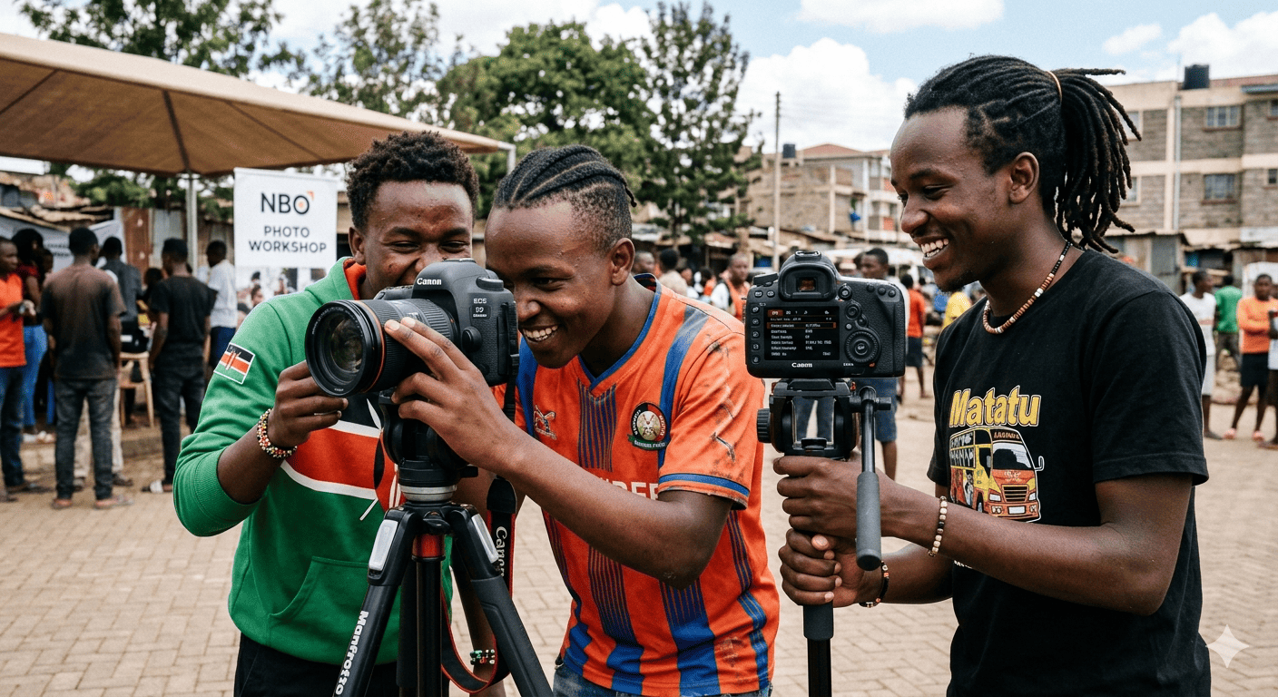 African youth looking at job listings